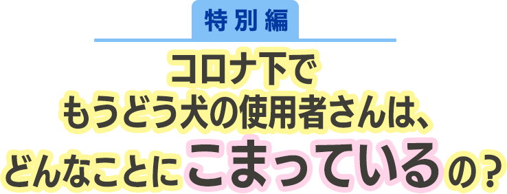 コロナ下でもうどう犬の使用者さんは、どんなことにこまっているの？